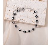 Boho Colorful Evil Eye Bracelet for Women Gold Color Bead Chain Stainless Steel Bracelet Beach Vacation Jewelry Accessories Gift