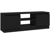 Mueble TV combinadoMueble de TV con puerta negro 102x30x36 cm