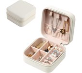Caja para Mujer, mini organizador de joyas portátil, soporte de exhibición de Joyas de cuero PU