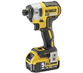 Atornillador de Impacto Sin Escobillas XR 18V 1/4" 205Nm con 2 Baterías Li-Ion 5,0Ah y Maletín TSTAK - Dewalt
