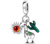 Silver Plated Rainbow Sunflower Beads Animal Elephant Pendant Charms Fit Original Bracelet For Women