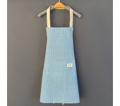 Hemp Apron Striped Cotton Household Japanese Aprons For Cleaning Cooking Baking With Large Pocket Cute Women's Apron Overalls