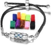 Black Tree Of Life Leather Aromatherapy Bracelet Stainless Steel Diffuser Bracelet Women Essential Oil Perfume Lockets Jewelry