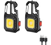 LED Mini Multifunctional Keychain Flashlight USB Rechargeable Portable Pocket EDC Torch Outdoor Emergency Search Camping Lantern