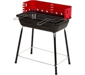 Aktive - Barbacoa carbón portátil, con cortavientos y parrilla regulable en altura (4 alturas), fabricada de acero, tamaño pequeño y manejable, barbacoas de carbon, bbq, cocina exterior, perfecta para espacios pequeños