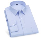 Men's Long Sleeved Shirt Business Casual Classic Plaid Striped Checked Blue Purple Male Social Dress Shirts for Man Button Shirt