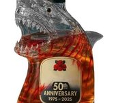 Estatua de tiburón para el 50.º aniversario de la película Tiburón, botella de vino, decoración de decantador de pato de broma, 320 ml, vasos de whisky grabados en 3D, estatua temática (C)