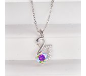 JoiasHome Fashion Silver s925 Swan D Color 1 Carat Moissanite Gem Pendant Necklace for Women, Anniversary Gift, Birthday Gift