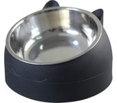 Stainless Cat Bowls Non-slip Base Pets Puppy Cats Food Drink Water Feeder Neck Protection Dish Pet Bowl 200ml 15 Degrees Tilted