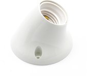 CABLEPELADO Portalámparas E27 zócalo curvo | Soporte de lámpara para pared | base apliques portalámparas | casquillo E27 | 4A 250V | Fácil de instalar | Blanco