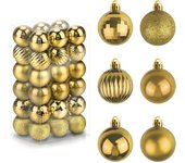 Paquete de 36 Bolas navideñas irrompibles, Adornos navideños Dorados, Bolas colgantes para decoración árbolas de Navidad