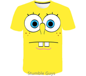 Summer Cartoon Anime SpongeBobs SquarePants Kids Tops Tshirt Short Sleeved Boys Clothes Girls One Piece Sonic Marios T-shirt