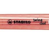 Stabilo Swing Cool Marcador Fluorescente - Cuerpo Plano - Punta Biselada - Trazo 1-4mm - Tinta Base Agua - Antisecado - Rojo (10)