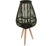 WANDERLUST DECO Farol portavelas de bambú verde d29x37/59h cm
