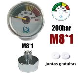 Manometer Pressure Gauge Mini Micro 25mm/1inch Gage Compressed Air Hand Pump Diving HPA Regulator M8*1 M10*1 1/8NPT 1/8BSPP