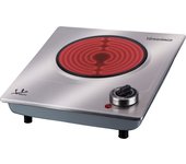 Cocina Eléctrica JATA V531 Vitrocerámica 1 Fuego 18 Cm 1200 W Termostato Regulable Acero Inoxidable