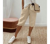 Women's Casual Pockets Elastic Drawstring Casual Pants Leg Drawstring Five Pants Pant Pants for Women Women’s Pants Women’s Pant