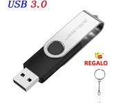 High-capacity Silver Color Rotating USB 3.0 Flash Drive 128GB 64GB 32GB 16GB 4GB Removable Storage Creative Music USB drive Gift