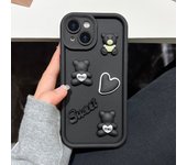 Luxury Cute Bear Phone Case For iPhone 16 Pro Max Funda iPhone 11 13 15 14 12 16 Plus 16promax 15promax 14promax Silicone Covers