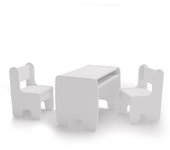 Conjunto de mesa e duas cadeiras Kobi Set White