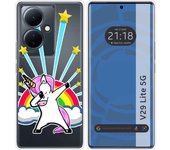 Funda Silicona Transparente para Vivo V29 Lite 5G diseño Unicornio Dibujos