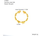 Encanto Anillo de mariposa de acero inoxidable Boca abierta No se decolora Diseño chapado en oro de 18 quilates Sensibilidad Anillo de acero de titanio versátil simple
