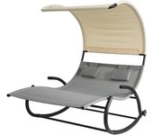 SoBuy OGS50-HG Tumbona jardín con Parasol de 2 plazas para Patio Trasero Playa ES