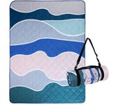 Mantas de picnic impermeables Exclusivos Mezclas de 3 Capas, 60x80 pulgadas, Manta de Playa Grande a prueba de Arena, Manta plegable para exteriores para acampar sobre césped, Tapete de Picnick
