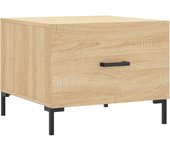 vidaXL Mesa de centro madera de ingeniería 50x50x40 cm Blanco, Negro, Blanco brillante Mesita de Salón o Comedor o Auxiliar Mesa de Café Meuble Salón