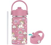 PORCHEDDU Botella Termo de Agua para Niños de Acero Inoxidable 350ml (20 Diseños) mantiene El Frio y el color- Térmica Reutilizable | Sin BPA | Keeps 24H Frio / 12H Caliente | Termo y Hermética - Doble Pantalla a Prueba de Fugas (TK350 1099 F6 D7)