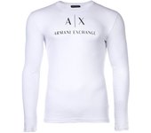 A|X ARMANI EXCHANGE camisa manga larga hombre - cuello redondo, logo, algodón