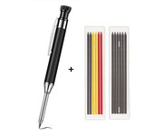 2.8mm Solid Carpenter Pencil Built-in Sharpener Mechanical Pencil Set Manual Woodworking Marking Pencil Supply(1pencil+2leads)