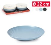 Plastic Forte - Plato Classic Llano 22 cm Reutilizable. Ideal Fiestas. Gris
