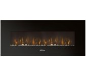 Chimenea eléctrica mural 2kW panorámica en cristal templado negro con mando a distancia Purline CHE-500 compues