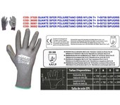 Guante sifer poliuretano gris nylon t  10  si789 sipugris (caja 12 unidades)