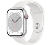 Apple Watch Series 8 GPS Cellular 45mm Ca Aluminum Silver Sports Band White