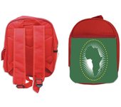MERCHANDMANIA PACK MOCHILA ROJA Y ESTUCHE bandera union naciones africanas paises school material