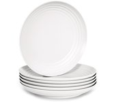 Plastic Forte - Juego de 6 Platos Classic Llanos 25 cm Reutilizables. Ideal Fiestas. Blanco