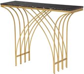 Consola Metal Marmol Negro 104x30x79 Cm