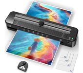 Plastificadora A3, 5 en 1 para A3 A4 A5 A6 Máquina laminadora en Modo frío y Caliente con el secador de Papel, relleno de Esquinas y 20 Hojas de laminado para La Escuela, La Oficina y el hogar