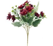 Poenia Arte Floral - Ramo Magnolia Artificial - Decoración Floral Realista - 35cm - 3 Piezas