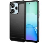 Funda para móvil Xiaomi Redmi 13 Carcasa Protectora Antigolpes Silicona Negra Diseño Fibra de Carbono Resistente Absorción de Choque [Compatible Carga Inalámbrica]