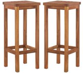 Taburetes de cocina 2 unidades madera maciza de acacia