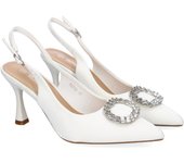 PuntoSalao Zapatos tacón cómodo fiesta para mujer color blanco YG738