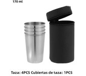 4Pcs Outdoor Practical Travel Stainless Steel Cups Mini Set Glasses For Whisky Wine With Case Portable Drinkware 30ml/70ml/170ml