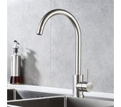 Grifo Flexible de acero inoxidable para fregadero de cocina, mezclador de agua fría y caliente, con un solo Mango, extraíble, montado en cubierta, 304