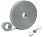 1 x correas de gancho y bucle de 16,4 pies, correas reversibles, bridas de sujeción ajustables, correas de agarre automático de longitud fija, organizador de cables de manguera y tuberías de agua, bridas (gris)