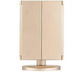 Espejo de Maquillaje con LED, Iluminado Espejo de Mesa Luz con Ampliación 1X / 2X / 3X Plegable Espejo de la Vanidad Rotación 180° Pantalla Táctil Espejo Cosmético para Hombre y Mujer