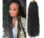 1/6 Packs Butterfly Faux Locs Crochet Hair 18 Inch Pre-Looped Distressed Soft Synthetic Wig Extension For Crochet Braids Hair