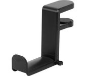 360° rotating headphone hanger, adjustable gaming headphone hook, under-desktop design, universal fit